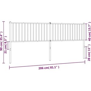 vidaXL White Metal Headboard 200 cm - Headboard vidaXL White Metal Headboard 200 cm - Headboard