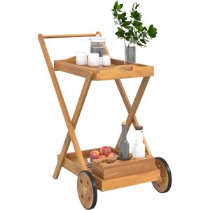 vidaXL Solid Wood Acacia Tea Trolley - 54x87x90 cm - Brown vidaXL Solid Wood Acacia Tea Trolley - 54x87x90 cm - Brown
