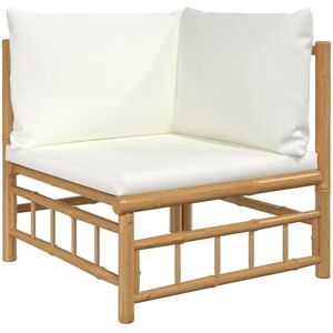 MAISONCHIC Divano ad angolo in bambù per giardino - Bianco crema - Arredo esterno MAISONCHIC Divano ad angolo in bambù per giardino - Bianco crema - Arredo esterno