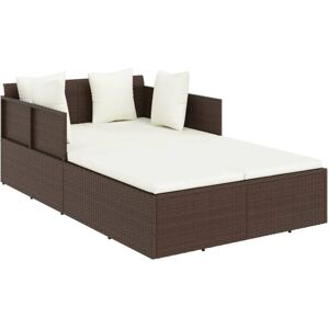 VidaXL Outdoor Bett Braun - Garten Sonnenliege mit Kissen VidaXL Outdoor Bett Braun - Garten Sonnenliege mit Kissen