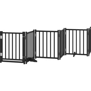 vidaXL Hundegitter mit Türfalt 6 Paneele Schwarz - Hundegitter vidaXL Hundegitter mit Türfalt 6 Paneele Schwarz - Hundegitter