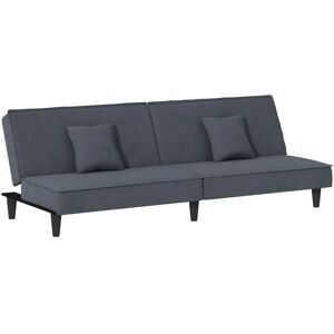 VidaXL 351908 Canapea extensibilă gri cu catifea și spătar reglabil VidaXL 351908 Canapea extensibilă gri cu catifea și spătar reglabil