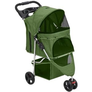 vidaXL Folding Dog Stroller 80x46x98 cm Oxford Fabric - green vidaXL Folding Dog Stroller 80x46x98 cm Oxford Fabric - green