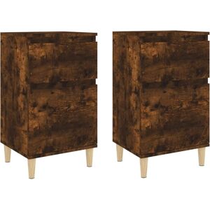 vidaXL Bedside Cabinets - Smoked Oak Set of 2 vidaXL Bedside Cabinets - Smoked Oak Set of 2