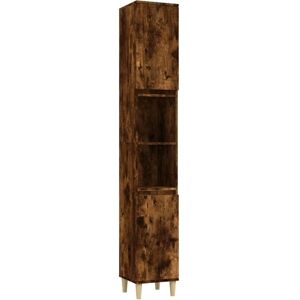 vidaXL Smoked Oak Bathroom Cabinet - Tallboy Unit Storage Cabinet vidaXL Smoked Oak Bathroom Cabinet - Tallboy Unit Storage Cabinet