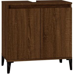 vidaXL Brown Oak Sink Cabinet - 58x33x60 cm Bathroom Storage vidaXL Brown Oak Sink Cabinet - 58x33x60 cm Bathroom Storage