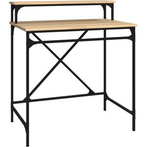 vidaXL Sonoma Oak Black Desk - Office Work Table vidaXL Sonoma Oak Black Desk - Office Work Table