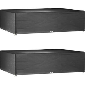 vidaXL Garden Furniture Covers - 2 pcs, Rectangular, Black - Garden Furniture Covers vidaXL Garden Furniture Covers - 2 pcs, Rectangular, Black - Garden Furniture Covers