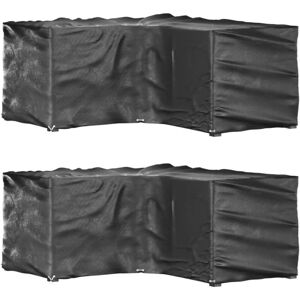 vidaXL L-shaped garden furniture covers - Black - 185x185x90 cm vidaXL L-shaped garden furniture covers - Black - 185x185x90 cm