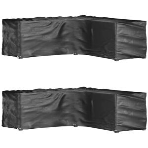 vidaXL Garden Furniture Cover - 285x285x90 cm, 2 pcs, Black vidaXL Garden Furniture Cover - 285x285x90 cm, 2 pcs, Black