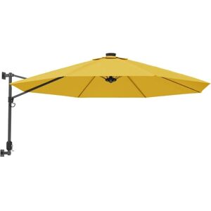 vidaXL Wall Parasol with LEDs Yellow - Wall Parasol vidaXL Wall Parasol with LEDs Yellow - Wall Parasol