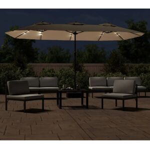 Nnevl Dobbelt Hoved Parasol med LED - Haveparasol - UV-Beskyttelse Nnevl Dobbelt Hoved Parasol med LED - Haveparasol - UV-Beskyttelse