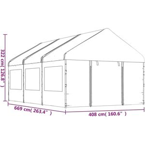 vidaXL Gazebo with White Roof 6.69x4.08x3.22 m vidaXL Gazebo with White Roof 6.69x4.08x3.22 m