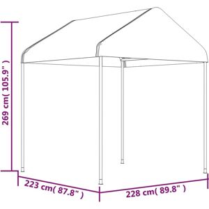 vidaXL Pavillon med Tag Hvid 13.38x2.28x2.69 m Polyethylen - Udendørs Pavillon vidaXL Pavillon med Tag Hvid 13.38x2.28x2.69 m Polyethylen - Udendørs Pavillon