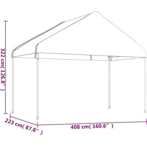 vidaXL Gazebo - 13.38x4.08x3.22m White Polyethylene Outdoor Pavilion vidaXL Gazebo - 13.38x4.08x3.22m White Polyethylene Outdoor Pavilion