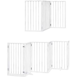 vidaXL Dog Gate with Door Foldable - Dog Fence - White vidaXL Dog Gate with Door Foldable - Dog Fence - White