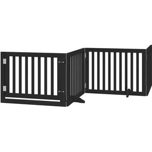 vidaXL Dog Gate with Door Foldable 960 cm Black - Dog Gate vidaXL Dog Gate with Door Foldable 960 cm Black - Dog Gate