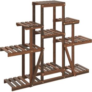 vidaXL Ruskean sävyinen kuusipuinen kukkaruukku teline 110x25x96 cm - Kukkaruukku teline vidaXL Ruskean sävyinen kuusipuinen kukkaruukku teline 110x25x96 cm - Kukkaruukku teline