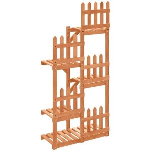 vidaXL Light Brown Fir Wood Flower Stand - Flower Display Rack vidaXL Light Brown Fir Wood Flower Stand - Flower Display Rack