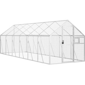 vidaXL Aviary Silver Aluminum 1.79x6x1.85 m - Bird Cage vidaXL Aviary Silver Aluminum 1.79x6x1.85 m - Bird Cage