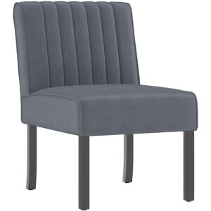 vidaXL Slipper Chair Dark Grey Velvet Accent - Accent Chair vidaXL Slipper Chair Dark Grey Velvet Accent - Accent Chair