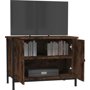 vidaXL TV Cabinet with Doors Smoked Oak 60x35x45 cm - TV Cabinet vidaXL TV Cabinet with Doors Smoked Oak 60x35x45 cm - TV Cabinet