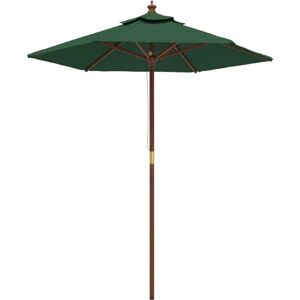 vidaXL Parasol avec Poteau en Bois Vert 196x231 cm - Parasol - Publicité vidaXL Parasol avec Poteau en Bois Vert 196x231 cm - Parasol - Publicité