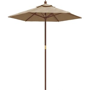 vidaXL Garden Parasol Taupe - Sun Shade with Wooden Pole - Garden parasol vidaXL Garden Parasol Taupe - Sun Shade with Wooden Pole - Garden parasol