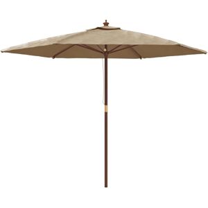 vidaXL Garden Parasol - 299x240 cm, Taupe, UV-Protective, Easy Setup vidaXL Garden Parasol - 299x240 cm, Taupe, UV-Protective, Easy Setup
