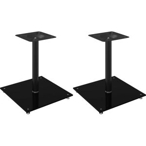 Support d'enceintes en verre trempé noir vidaXL 2 pièces - Support pour enceinte au sol Support d'enceintes en verre trempé noir vidaXL 2 pièces - Support pour enceinte au sol