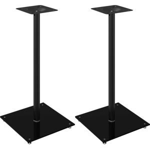 vidaXL Speaker Stands 2 pcs Black Tempered Glass - Speaker Floor Stand vidaXL Speaker Stands 2 pcs Black Tempered Glass - Speaker Floor Stand