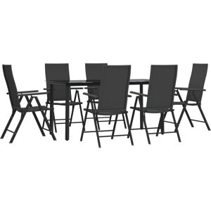 Maisonchic Garden Dining Set - 7P Synthetic Rattan Black Maisonchic Garden Dining Set - 7P Synthetic Rattan Black