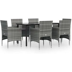 Maisonchic Gartentisch-Set - 7 Stück mit Kissen - Grau Maisonchic Gartentisch-Set - 7 Stück mit Kissen - Grau