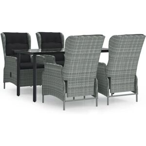 MAISONCHIC 5-stk have spisesæt - Rattan grå MAISONCHIC 5-stk have spisesæt - Rattan grå
