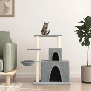 vidaXL Cat tree with sisal scratching posts and 2 houses 83 cm - light grey vidaXL Cat tree with sisal scratching posts and 2 houses 83 cm - light grey