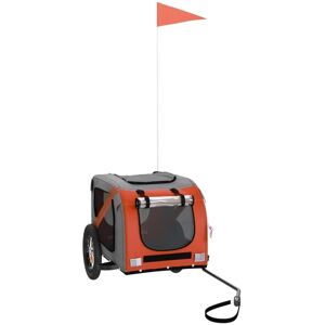 vidaXL Remorque pour chiens orange et gris en tissu Oxford et fer - Remorque vélo - Publicité vidaXL Remorque pour chiens orange et gris en tissu Oxford et fer - Remorque vélo - Publicité
