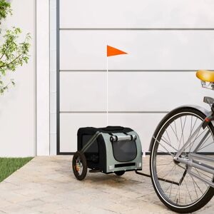 vidaXL Fahrradanhänger Hunde Grau und Schwarz Oxford Stoff und Eisen - Fahrradanhänger vidaXL Fahrradanhänger Hunde Grau und Schwarz Oxford Stoff und Eisen - Fahrradanhänger