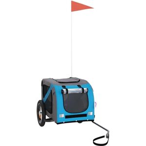 vidaXL Bicycle Trailer Dogs Blue and Gray Oxford Fabric and Iron - Bicycle Trailer Dogs vidaXL Bicycle Trailer Dogs Blue and Gray Oxford Fabric and Iron - Bicycle Trailer Dogs