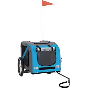 vidaXL Bicycle Trailer - Blue and Gray Oxford Fabric and Iron vidaXL Bicycle Trailer - Blue and Gray Oxford Fabric and Iron