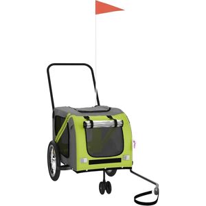 vidaXL Bicycle Trailer Dogs Green and Gray - Bicycle Trailer vidaXL Bicycle Trailer Dogs Green and Gray - Bicycle Trailer