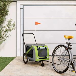 vidaXL Bicycle Trailer - Green and Gray - Durable Iron Frame vidaXL Bicycle Trailer - Green and Gray - Durable Iron Frame