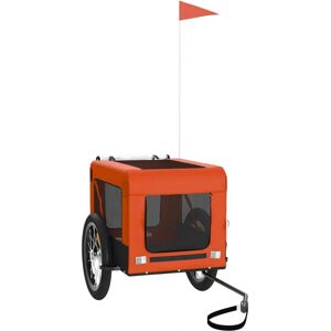 vidaXL Bicycle Trailer Dogs Orange Black Oxford Fabric Iron - Bicycle Trailer vidaXL Bicycle Trailer Dogs Orange Black Oxford Fabric Iron - Bicycle Trailer