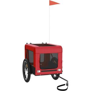 Remolque para mascotas vidaXL Rojo y Negro - Remolque de bicicleta para perros Remolque para mascotas vidaXL Rojo y Negro - Remolque de bicicleta para perros