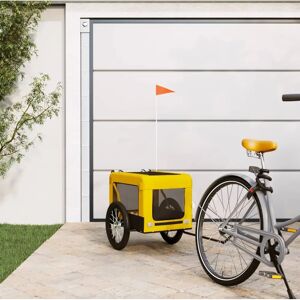 vidaXL Bicycle Trailer Dog Yellow Black Oxford Fabric Iron - Bicycle Trailer vidaXL Bicycle Trailer Dog Yellow Black Oxford Fabric Iron - Bicycle Trailer