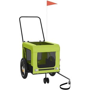 vidaXL Bicycle Trailer Dogs Green Black Oxford Fabric Iron - Bicycle Trailer vidaXL Bicycle Trailer Dogs Green Black Oxford Fabric Iron - Bicycle Trailer