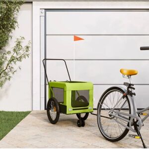vidaXL Bicycle Trailer Dogs Green and Black Oxford Fabric & Iron - Bicycle Trailer vidaXL Bicycle Trailer Dogs Green and Black Oxford Fabric & Iron - Bicycle Trailer