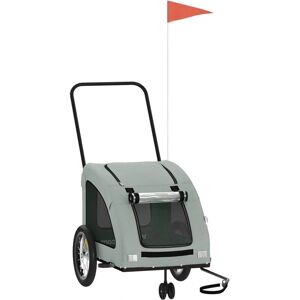 vidaXL Bicycle Trailer Grey Oxford Fabric Iron - Bicycle Trailer vidaXL Bicycle Trailer Grey Oxford Fabric Iron - Bicycle Trailer