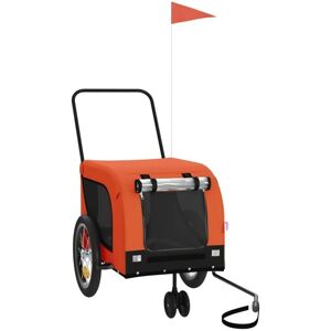 vidaXL Bicycle Trailer Orange Black - Bicycle Trailer vidaXL Bicycle Trailer Orange Black - Bicycle Trailer