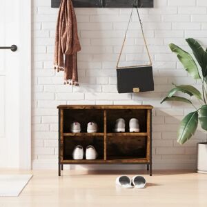 vidaXL Smoked Oak Shoe Cabinet - Shoe Storage Shelf - 69x35x50 cm vidaXL Smoked Oak Shoe Cabinet - Shoe Storage Shelf - 69x35x50 cm