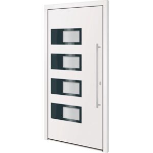 vidaXL Porte d'entrée Blanc 100x200 cm Aluminium PVC - Front Door vidaXL Porte d'entrée Blanc 100x200 cm Aluminium PVC - Front Door